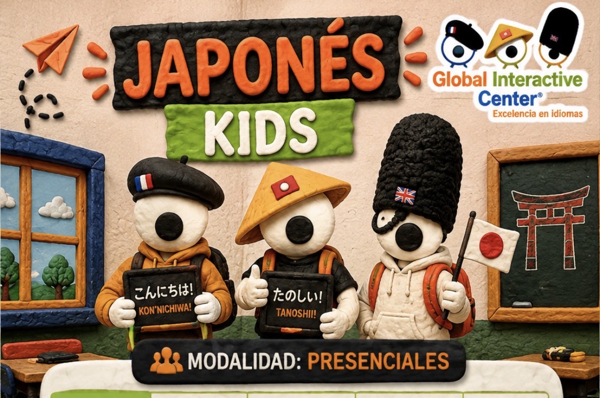 Curso de Japonés Kids de Global Interactive Center con personajes de plastilina
